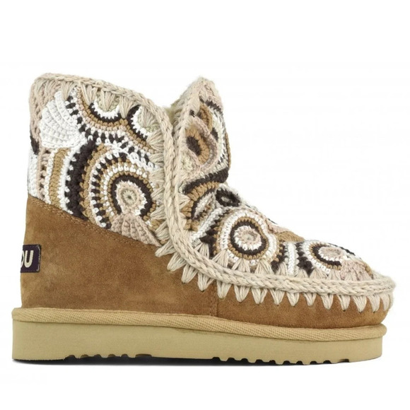 mou Eskimo Crochet ankle boots, NIB,  Size 37,  Cognac, Style MU.FE111046A - Picture 2 of 11